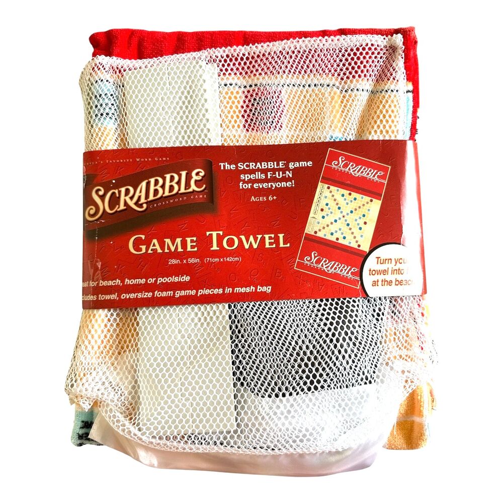 Scrabble Board Game Beach Towel Jay Franco New Sealed Foam Pieces 30x60 Y2K NEW